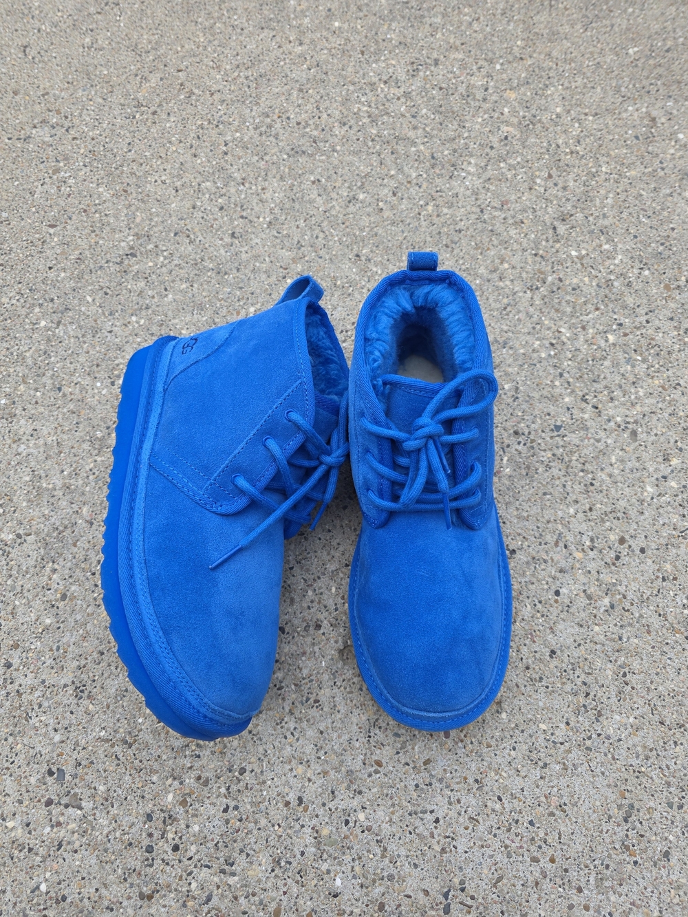 UGG Suede Lace-Up Boots in Bright Blue Big Girls 5